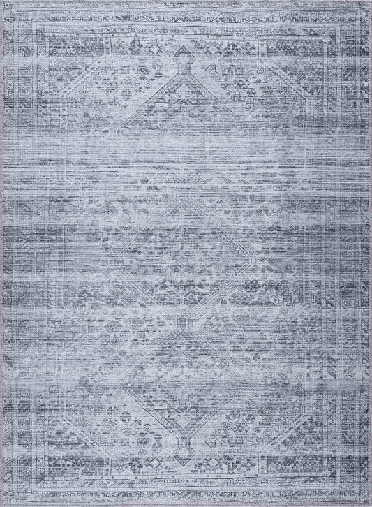 Barny Gray Blue Washable Rug - Clearance