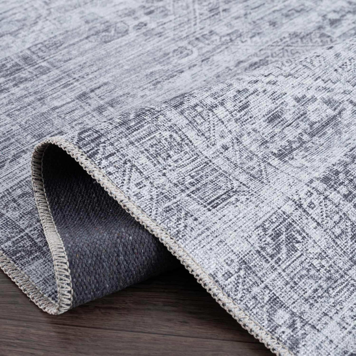 Barny Gray Blue Washable Rug - Clearance