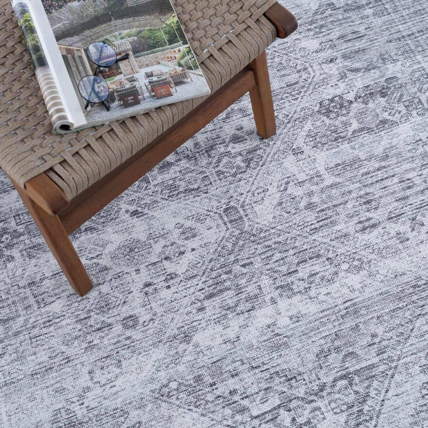 Barny Gray Blue Washable Rug - Clearance