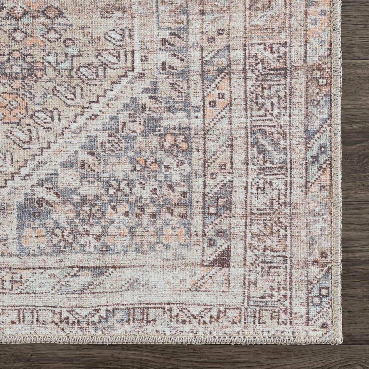 Barny Tan Washable Area Rug