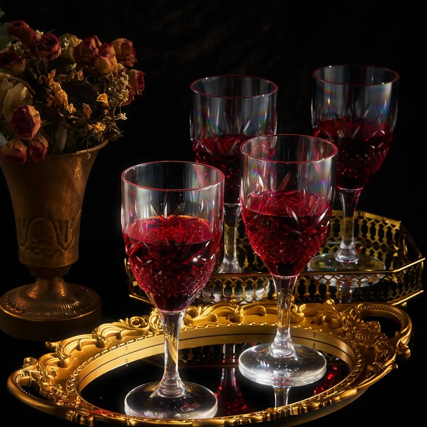 Onix Acrylic Crystal, Stemmed Wine Glassware, Set of 4