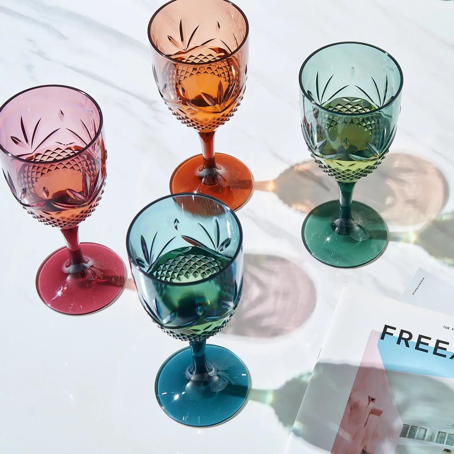 Onix Acrylic Crystal, Stemmed Wine Glassware, Set of 4