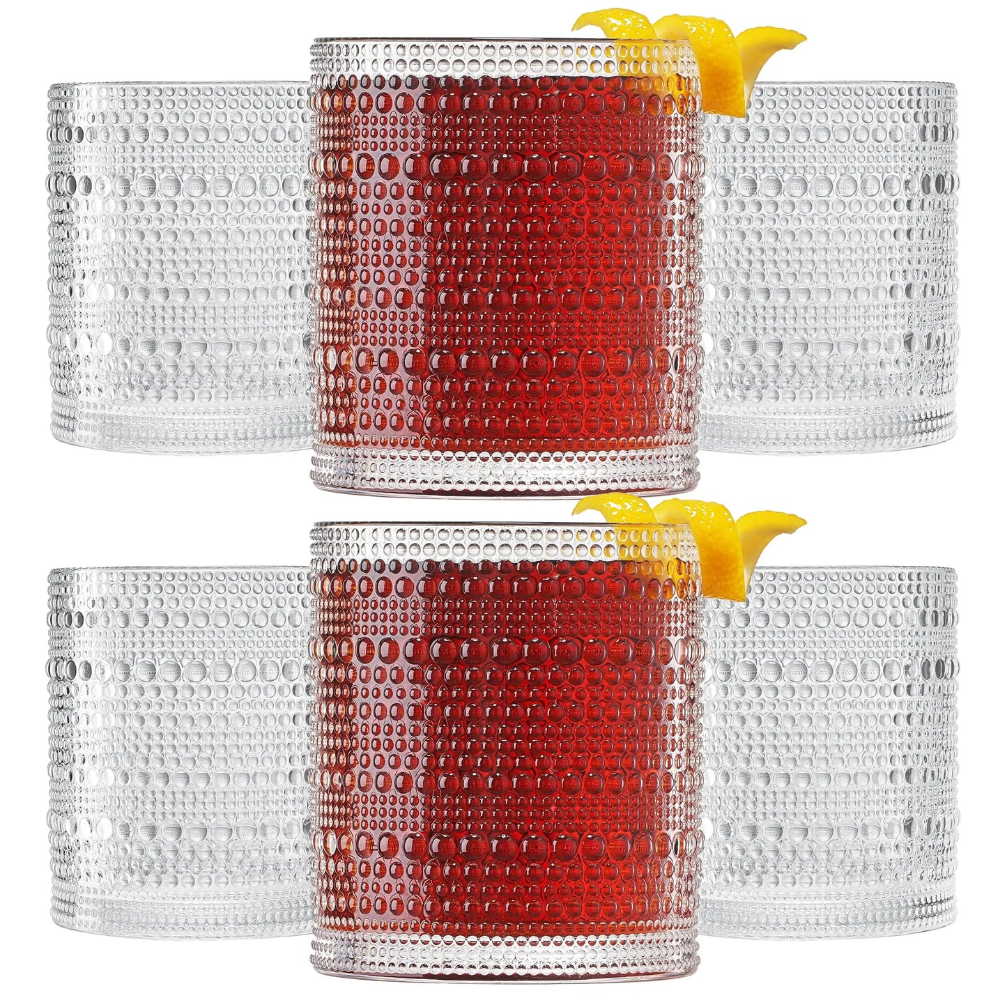 Barcelona Acrylic Lowball Hobnail Glassware, Set of 6