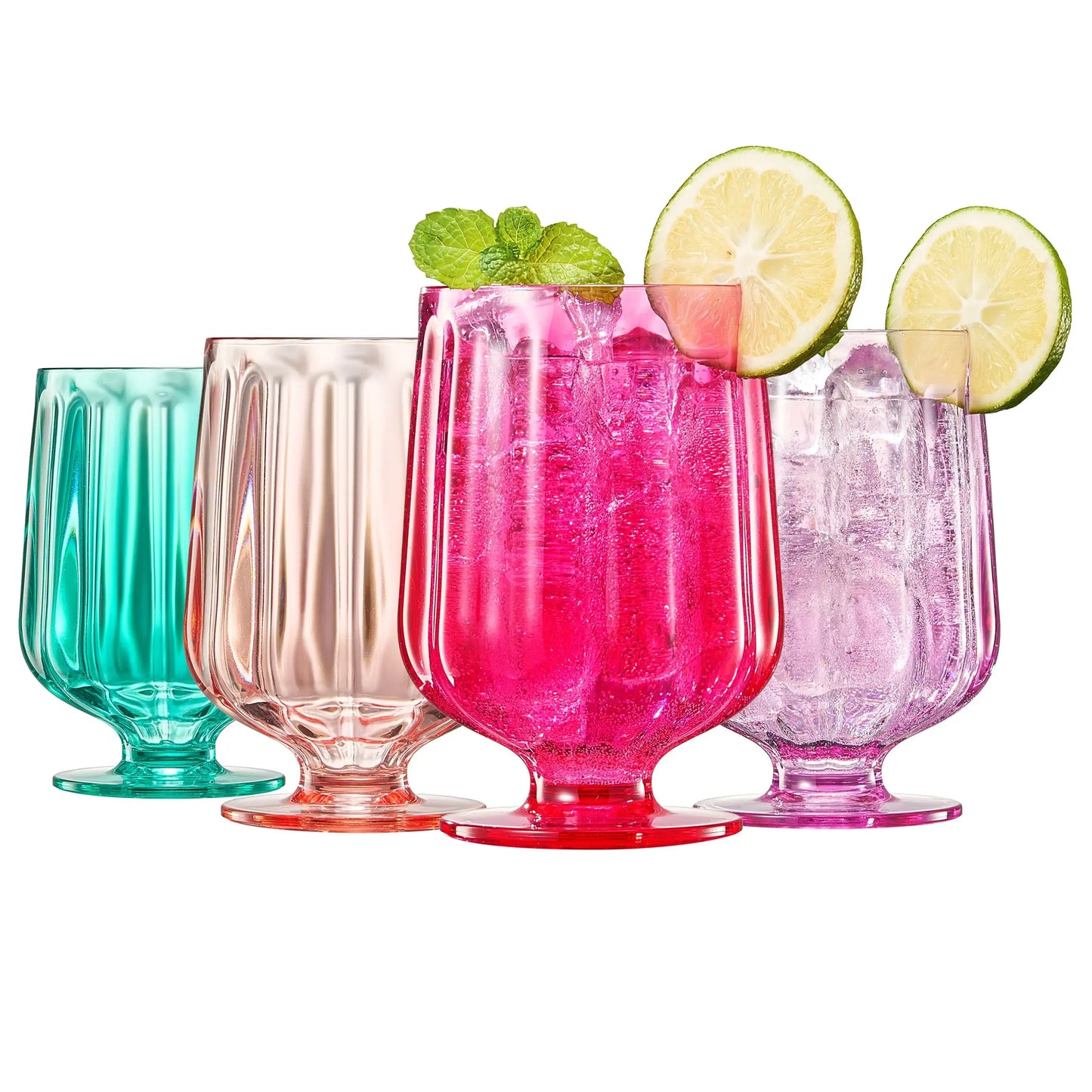 Madrid Acrylic Stemmed Wine Goblet Glassware, Set of 4