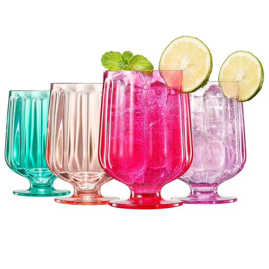 Madrid Acrylic Stemmed Wine Goblet Glassware, Set of 4