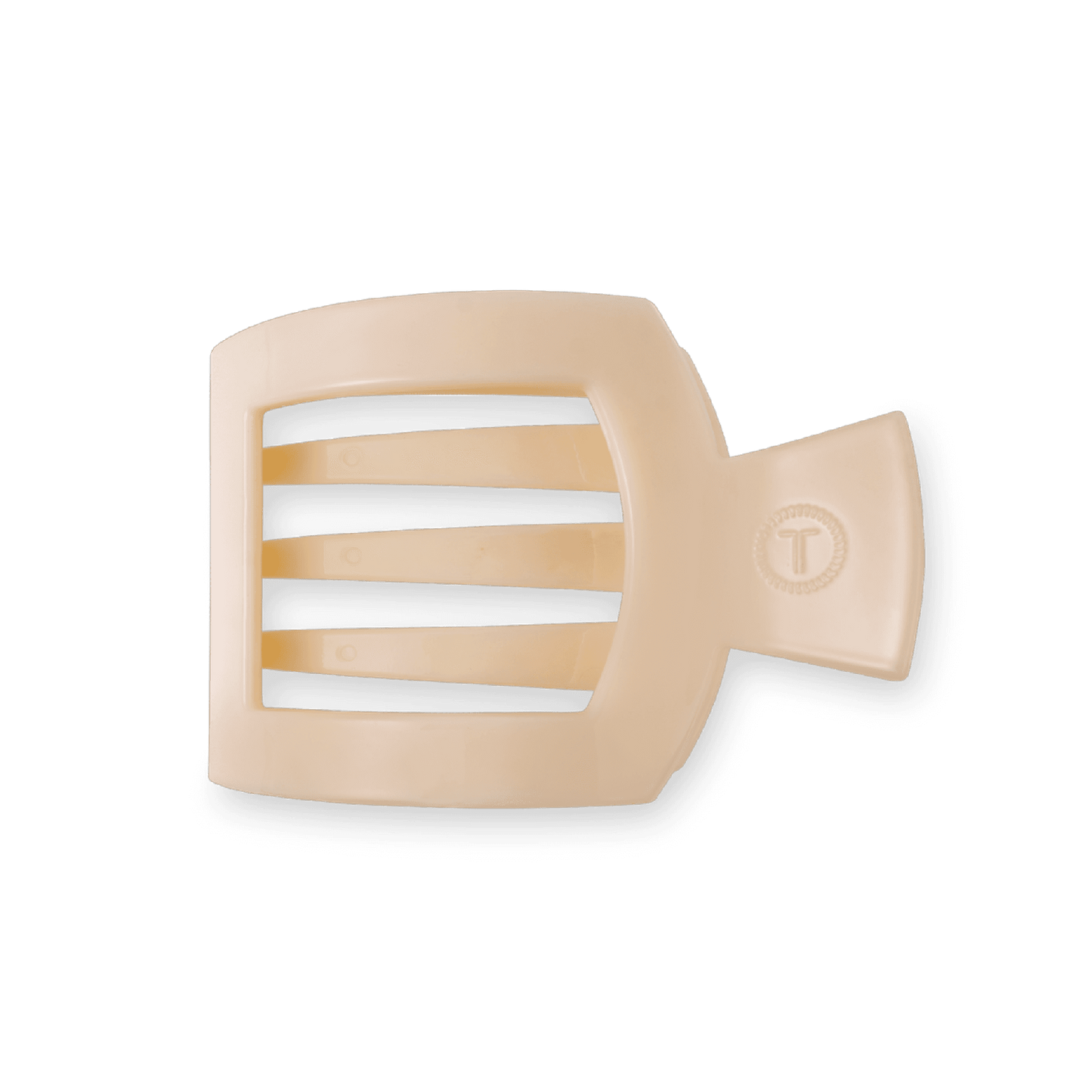 Almond Beige Medium Flat Square Hair Clip