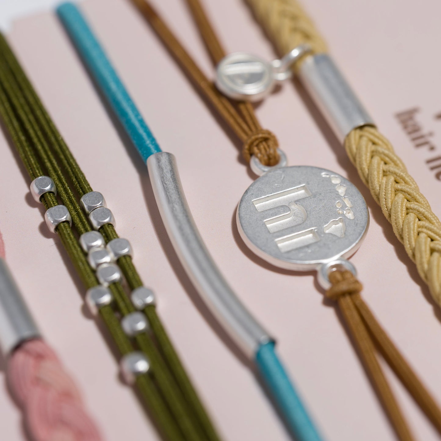 "Aloha" Silver Hawaii Charm Hair Tie Bracelets