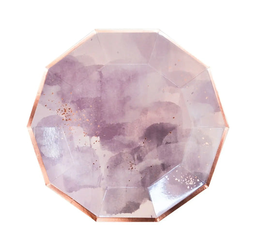 Amethyst - Light Purple Watercolor Premium Large Paper Plates