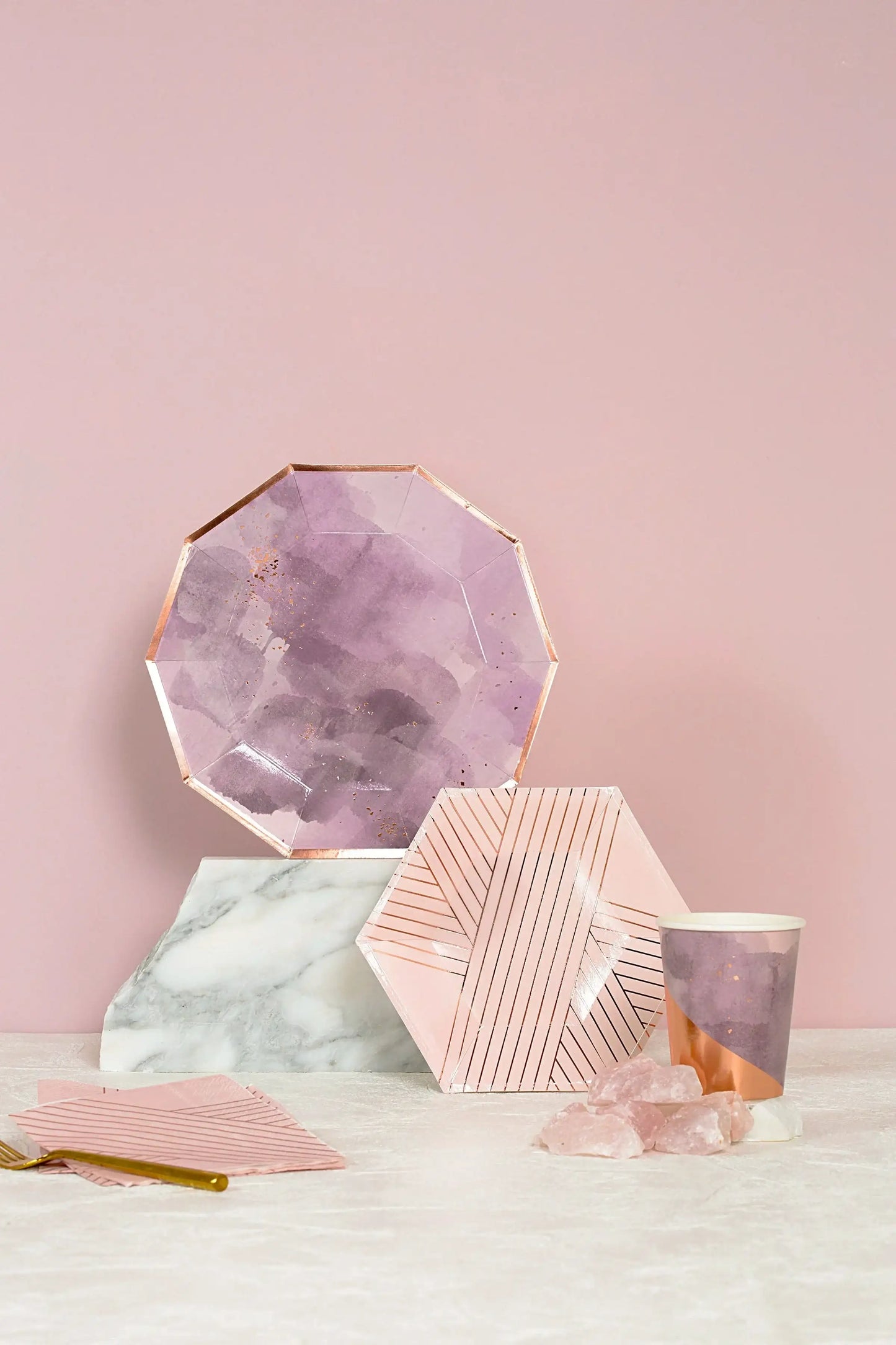 Amethyst - Light Purple Watercolor Premium Large Paper Plates
