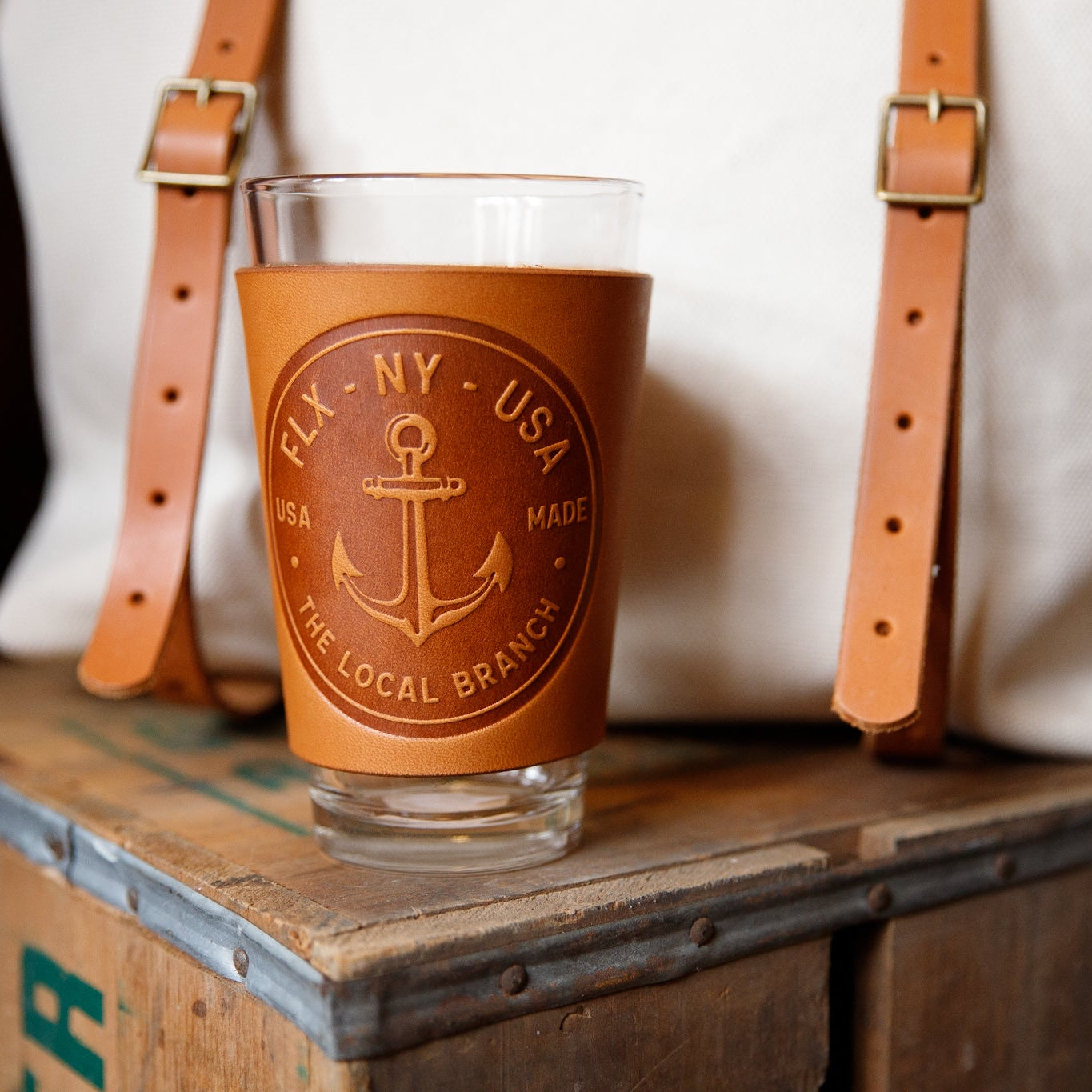 Leather Pint Glass  - USA Made