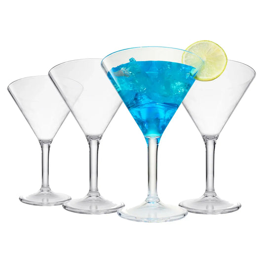 Barcelona Acrylic Martini Cocktail Glassware, Set of 4