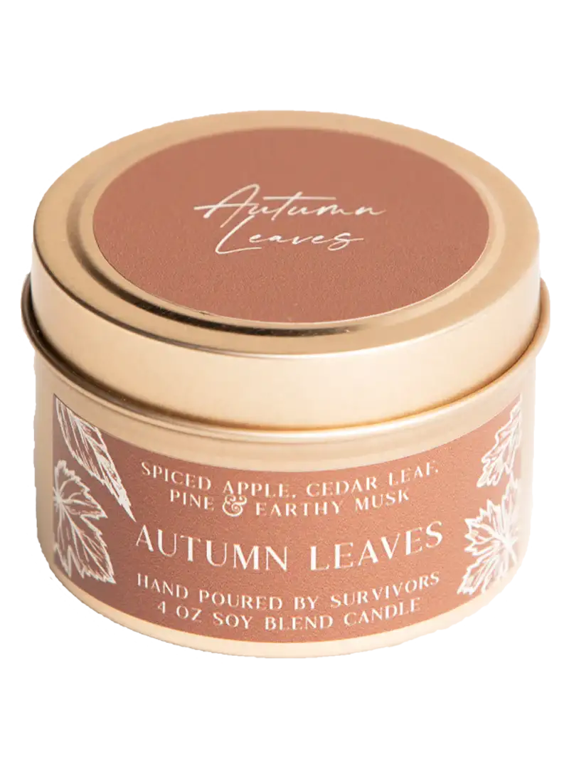 Autumn Leaves Tin Candle