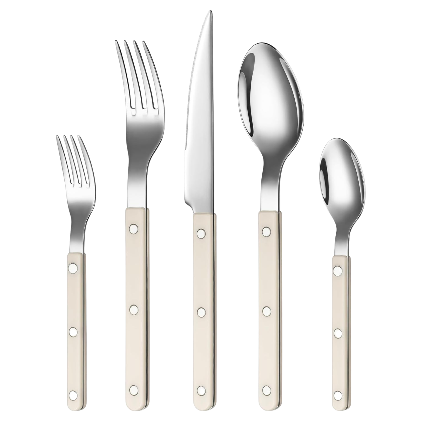 Khen Cream Cutlery Set of 20 –18/8 Stainless Steel Flatware
