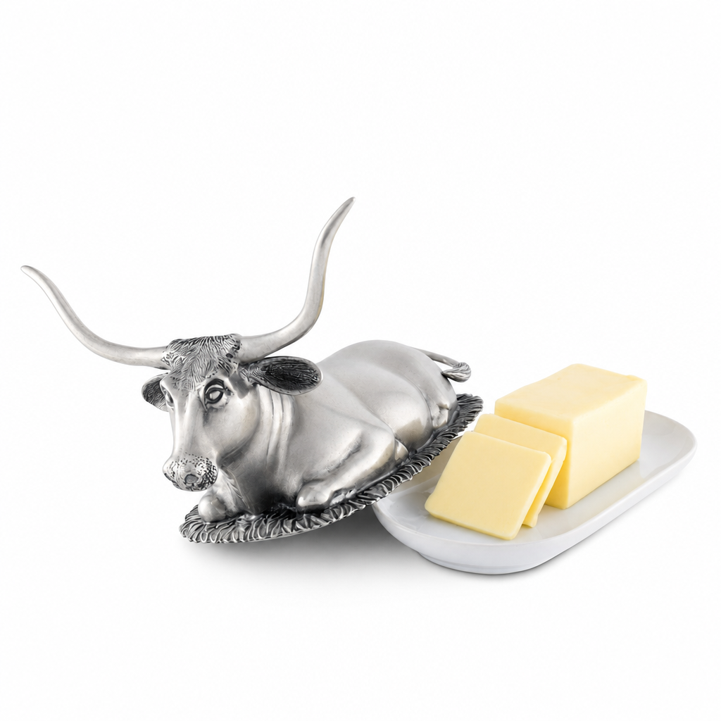 Pewter Longhorn Steer Butter Dish