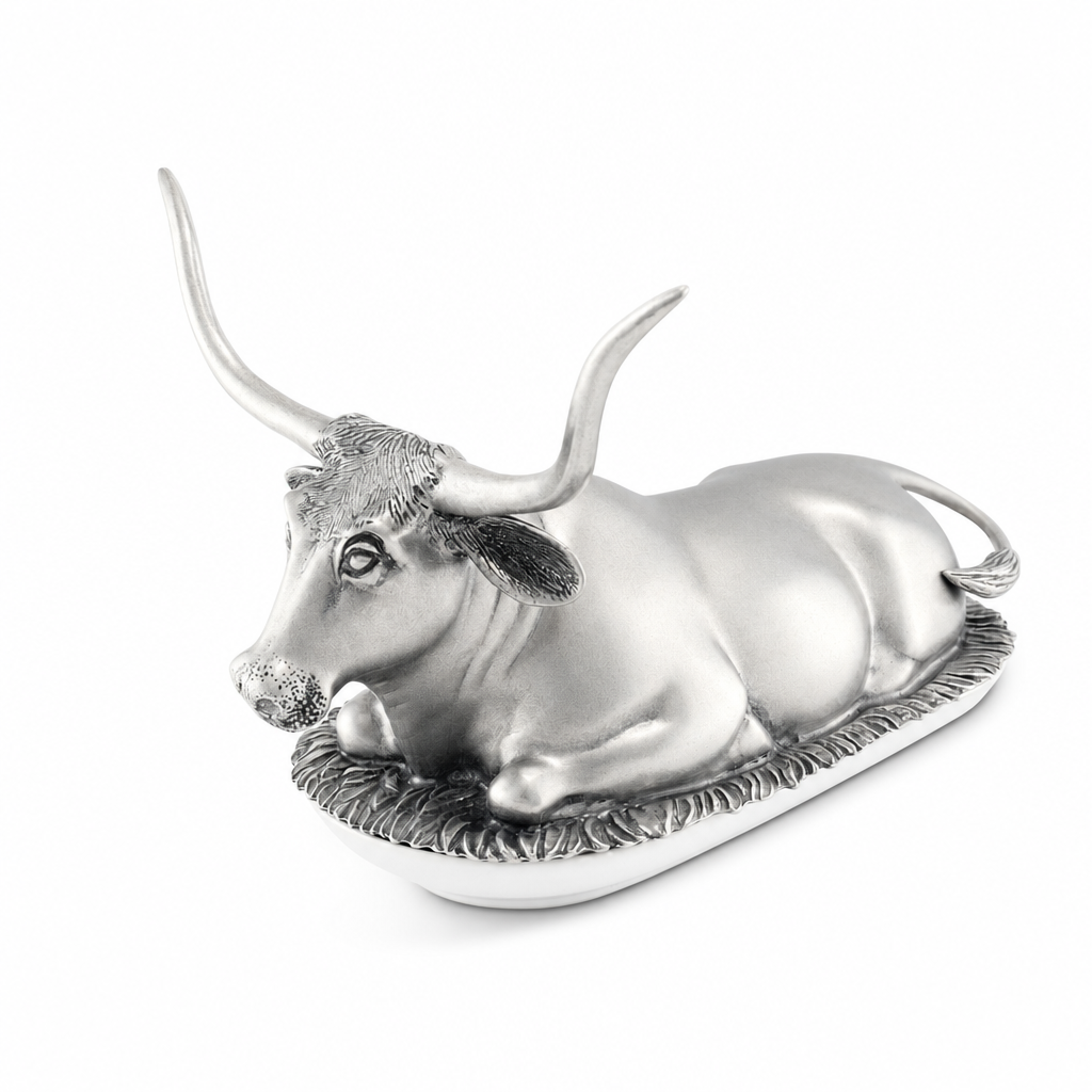 Pewter Longhorn Steer Butter Dish