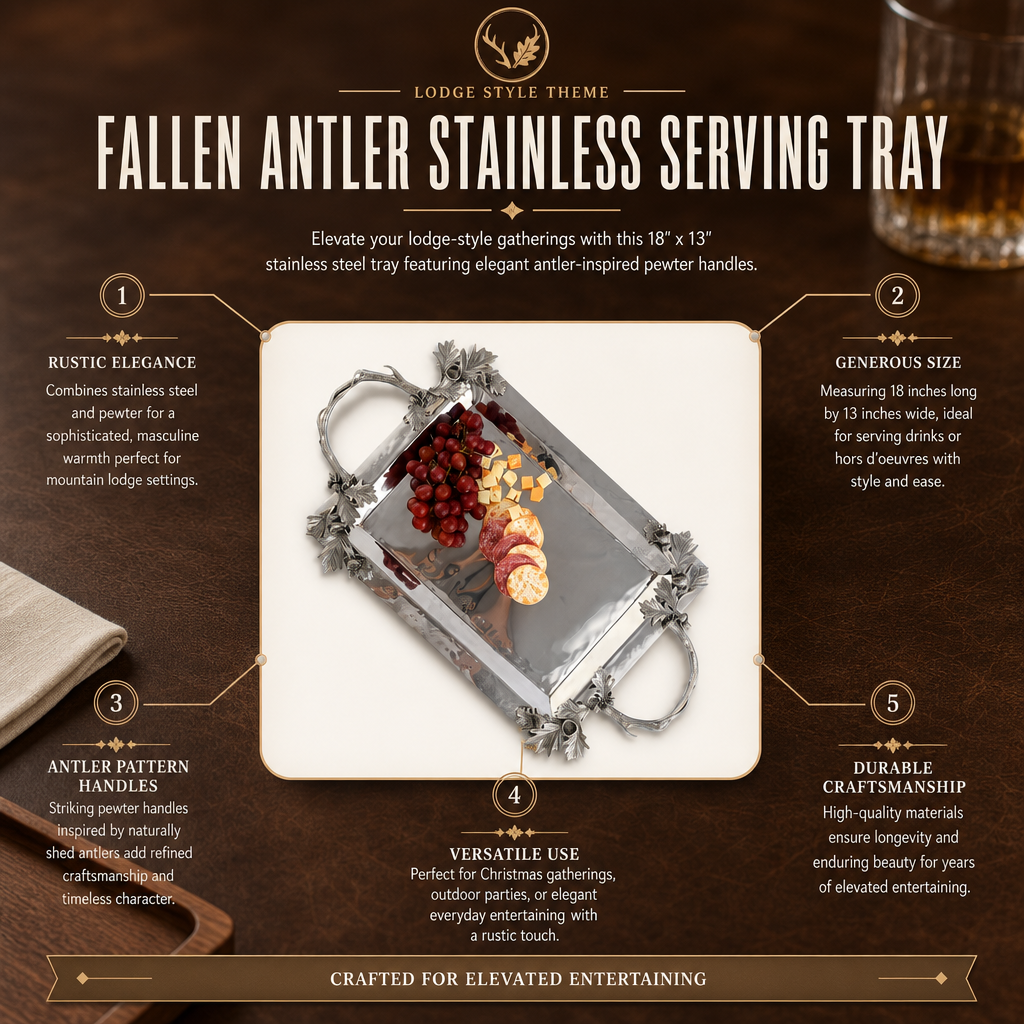 Fallen Antler Stainless Serving Tray
