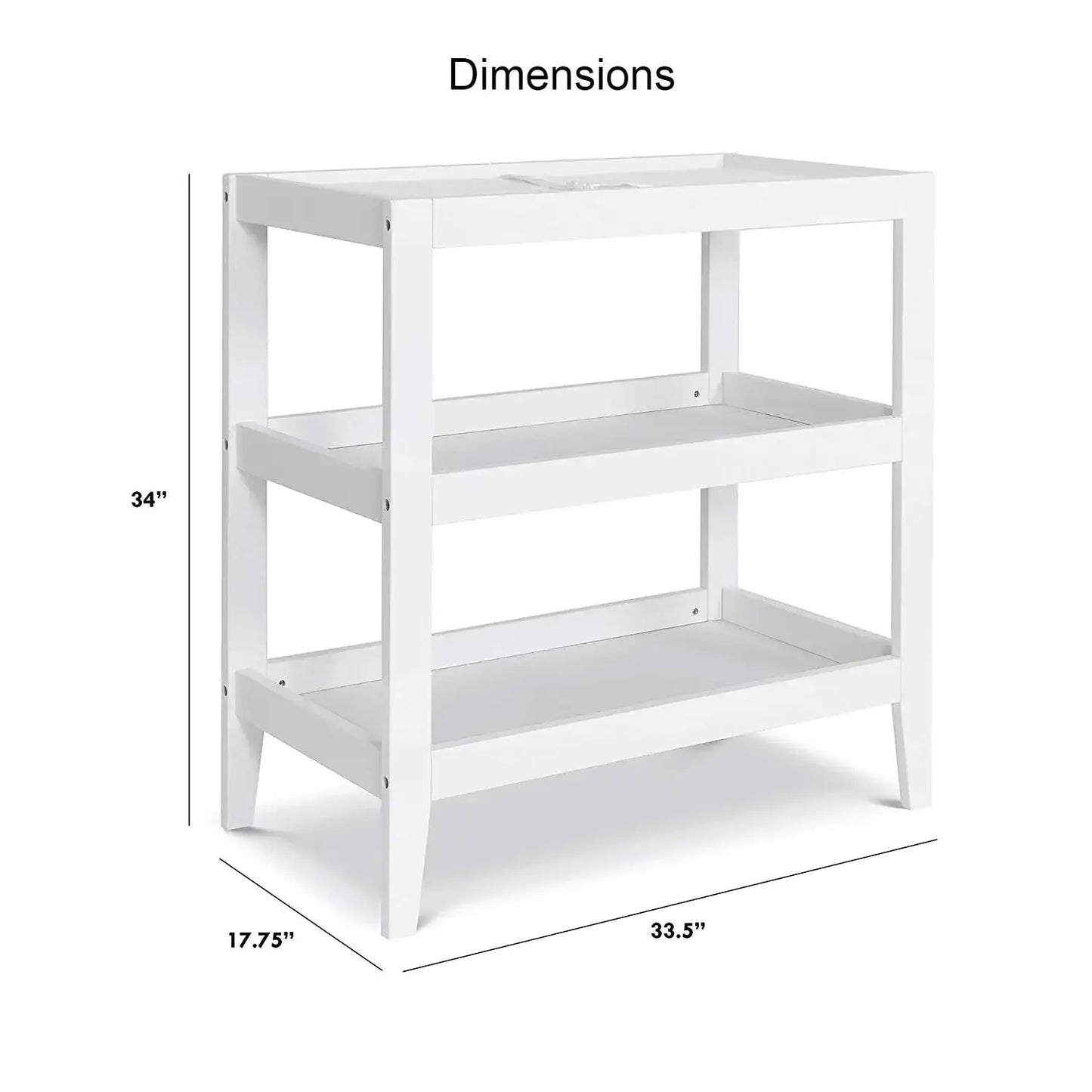 Modern White Baby Changing Table w/ 1-inch Waterproof Changing Pad
