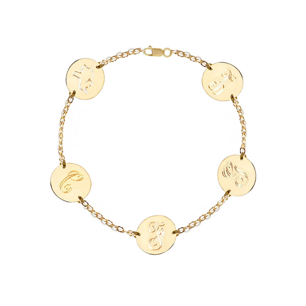 Sandy Personalized Initial Disc Bracelet | Anklet