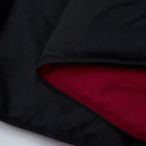 King/Cal King Traditional Microfiber Reversible 3 Piece Comforter Set in Black/Maroon