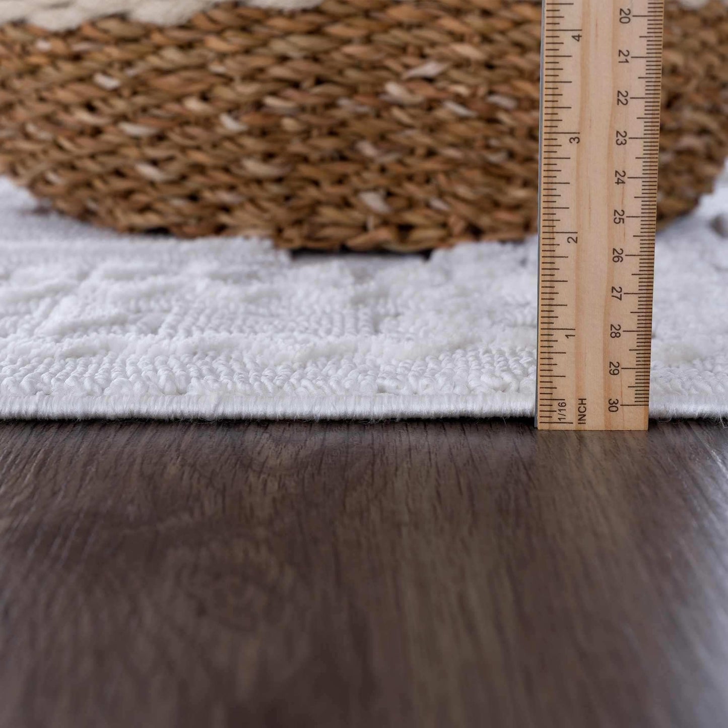 Alya White Fringe Rug