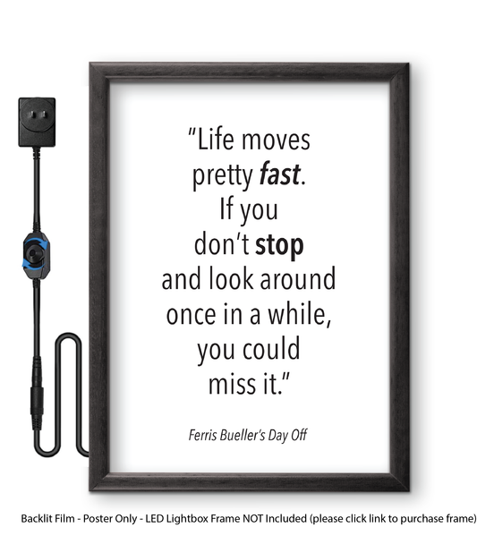"Life" Backlit Poster for LED Lightbox Frame