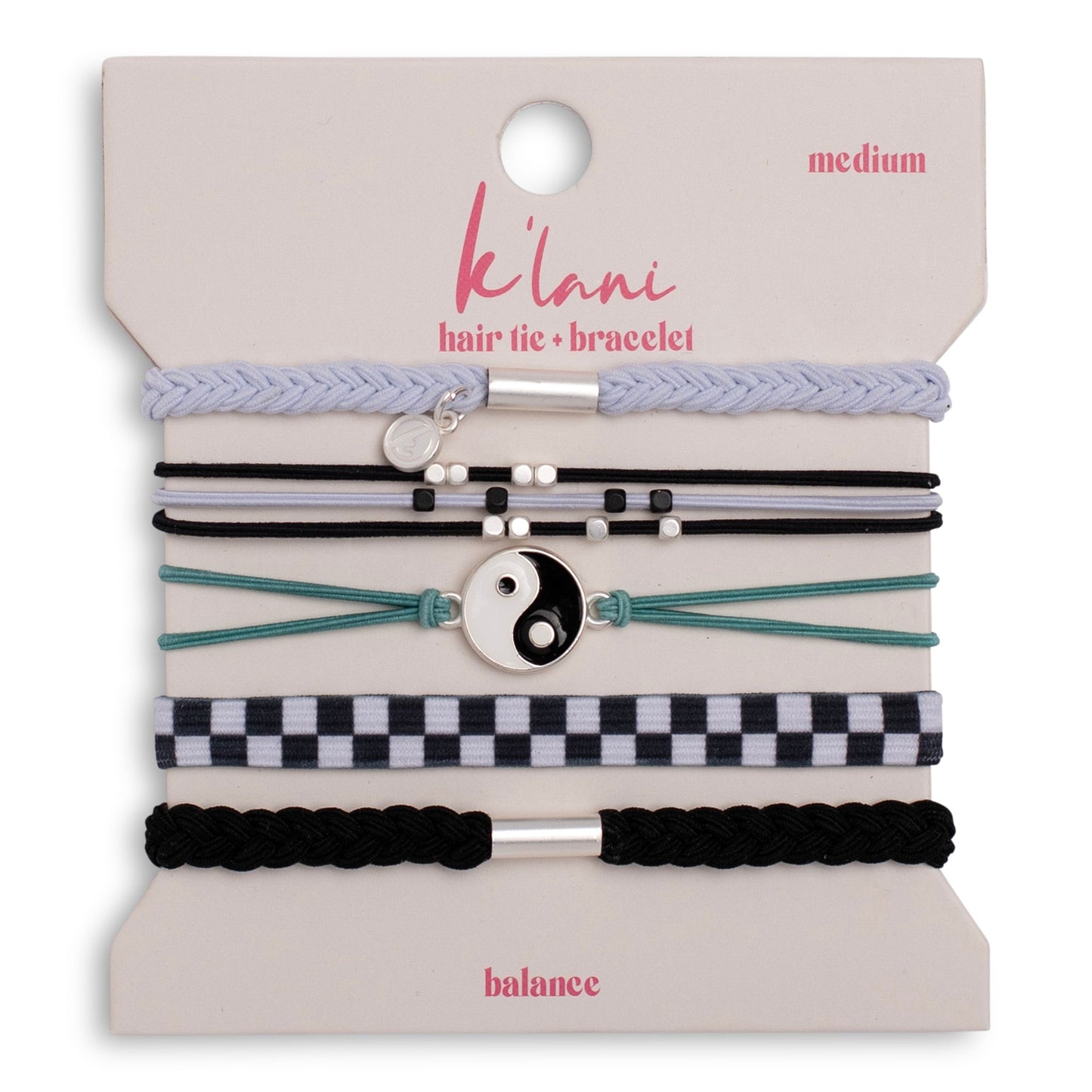 "Balance" Black & White Yin Yang Hair Tie Bracelets