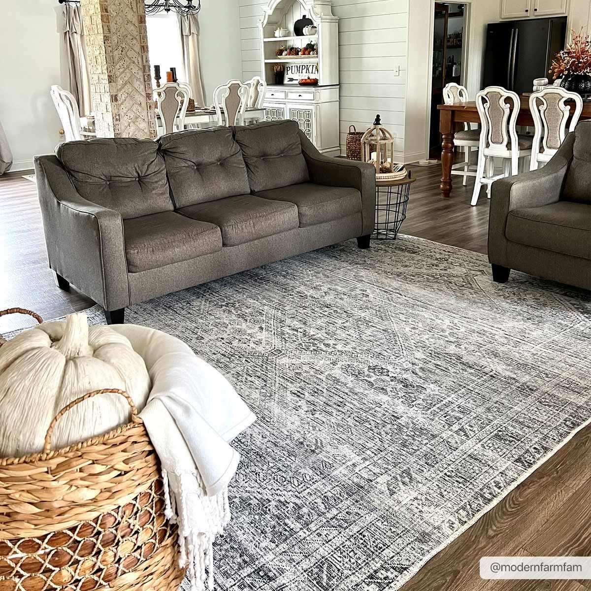 Barny Gray Blue Washable Rug - Clearance