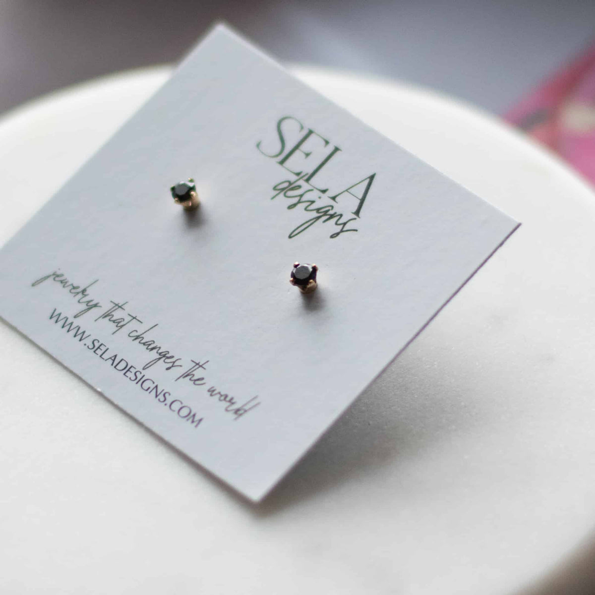 Black Crystal Stud Earrings