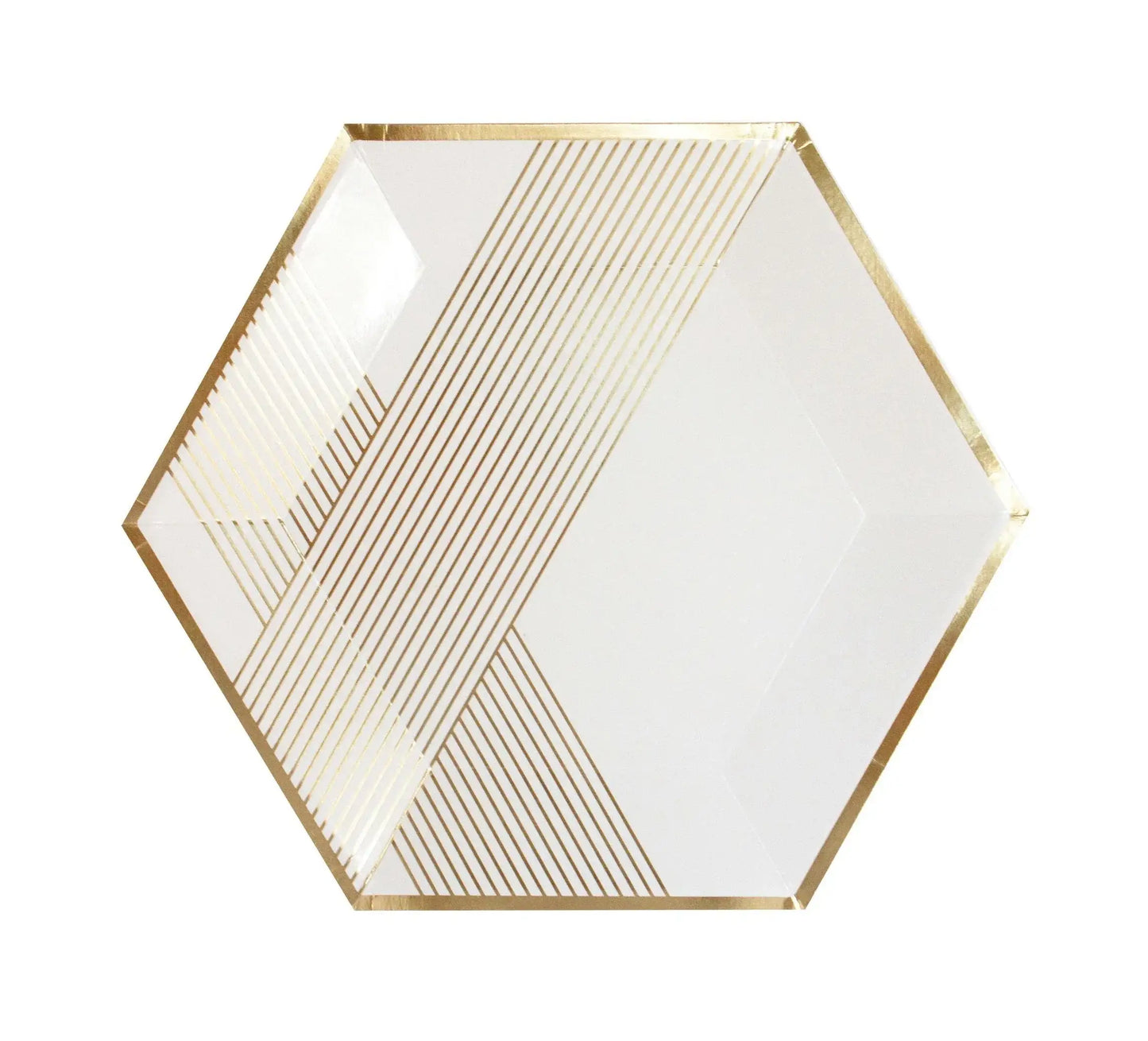 Blanc - White Striped Premium Large Paper Plates