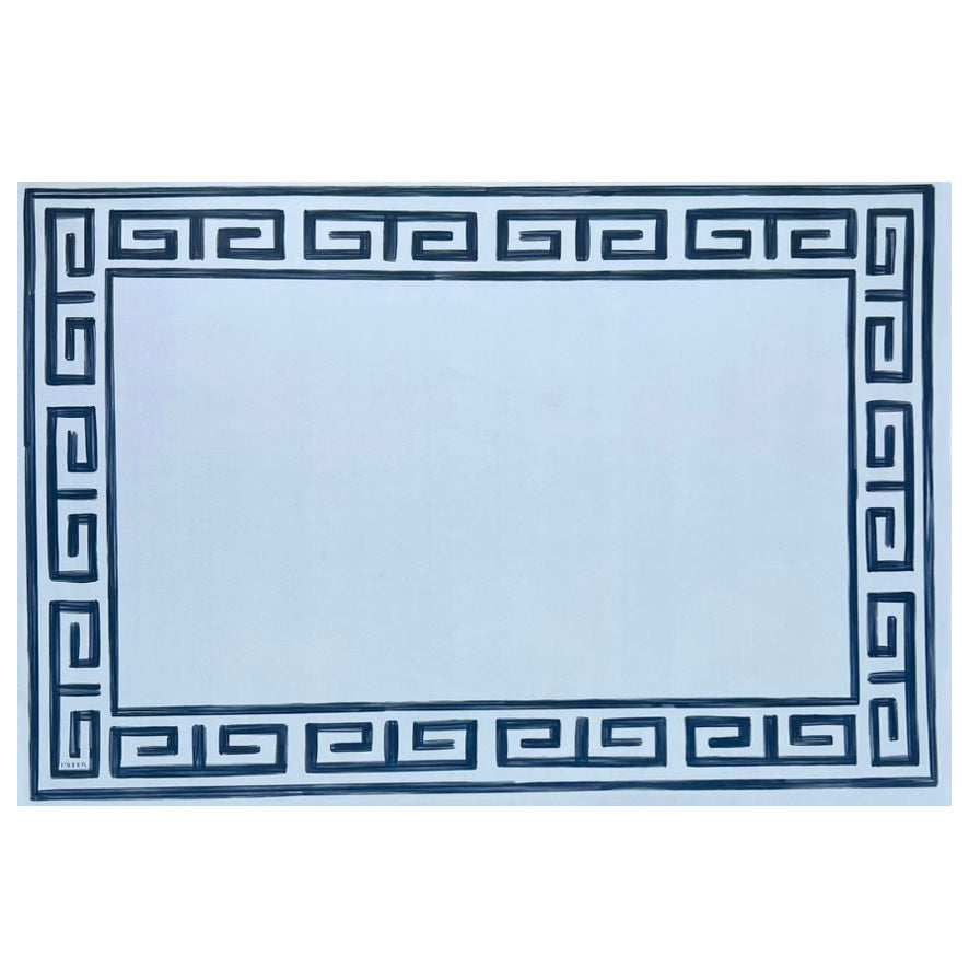 Pavilion Sky and Navy Greek Key Paper Placemat Pad