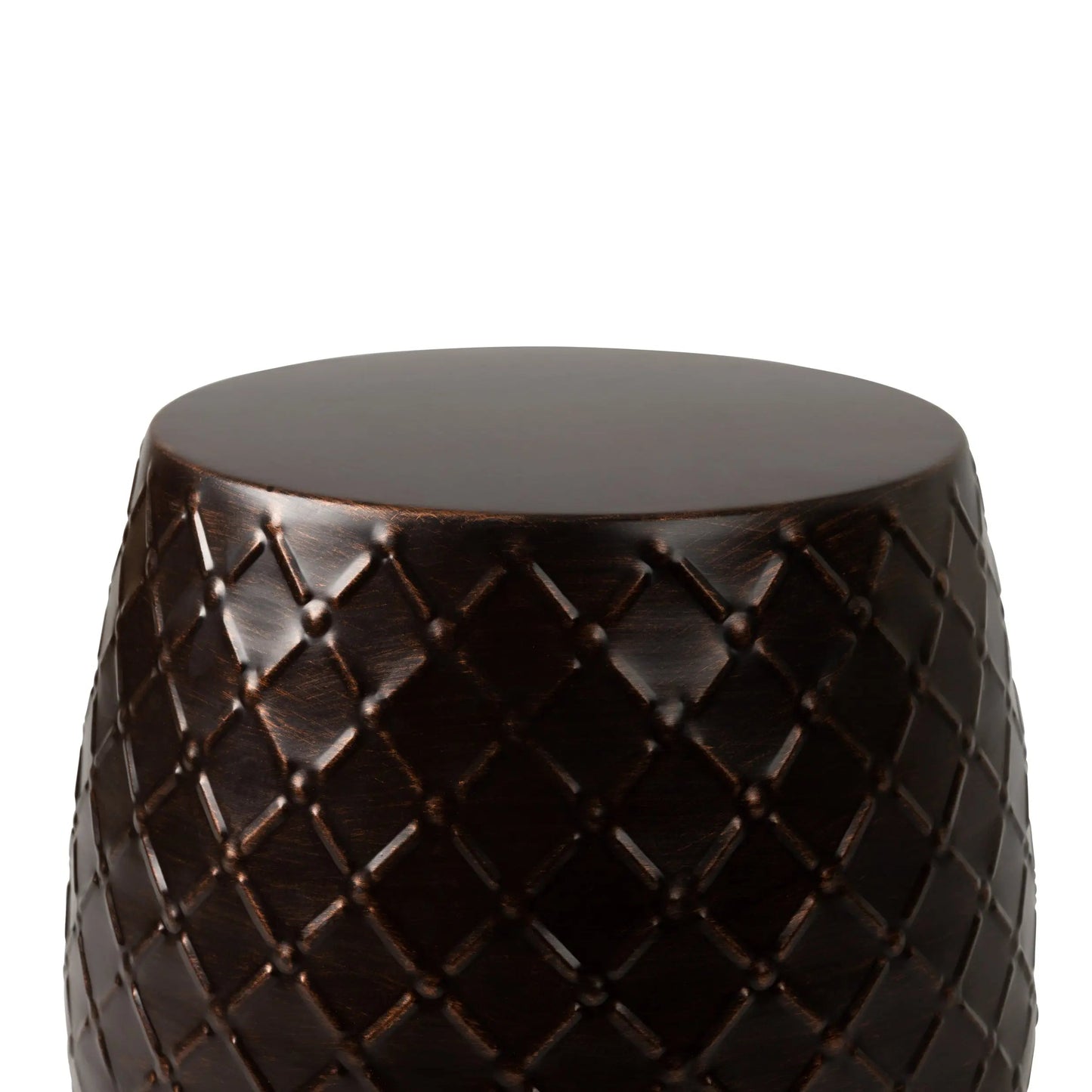 Braga Metal Stool Table Container in Antique Bronze Finish