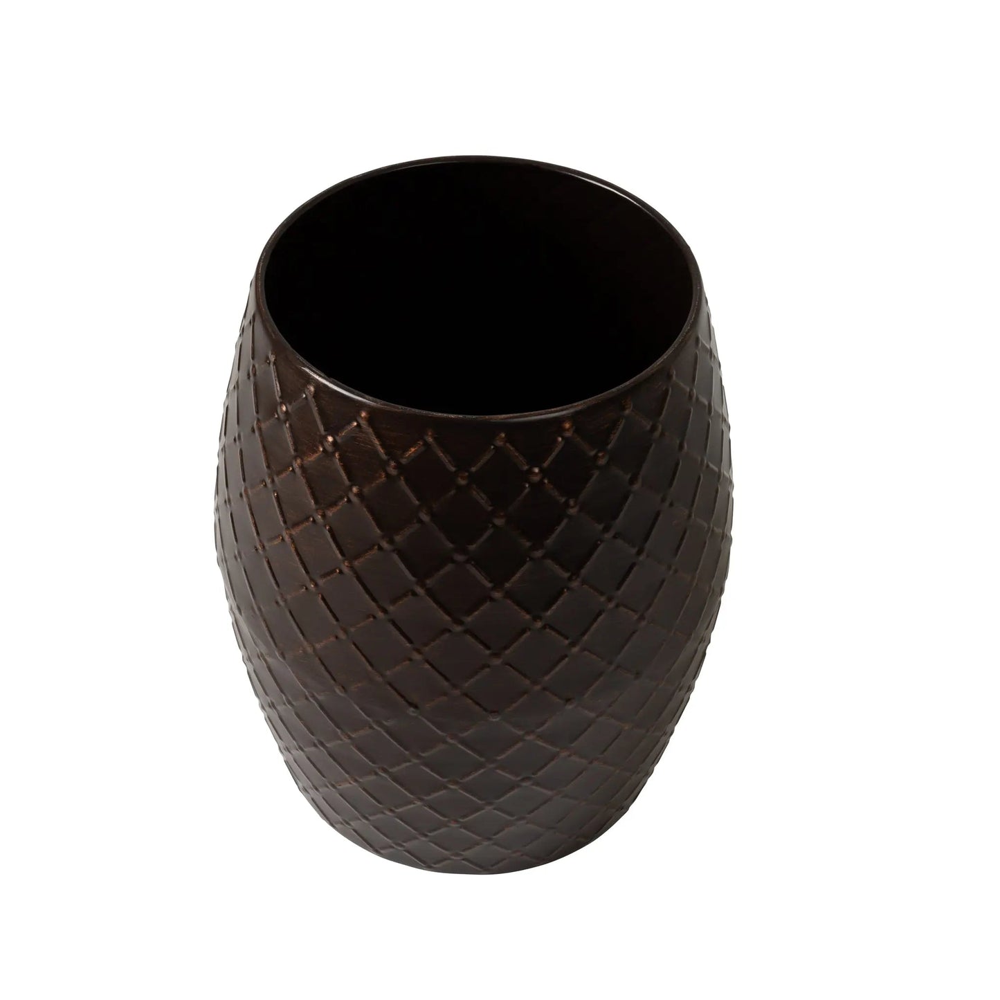 Braga Metal Stool Table Container in Antique Bronze Finish