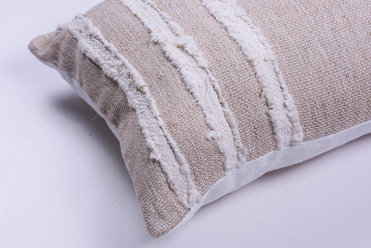 Ivory Raw Linen Square Pillow