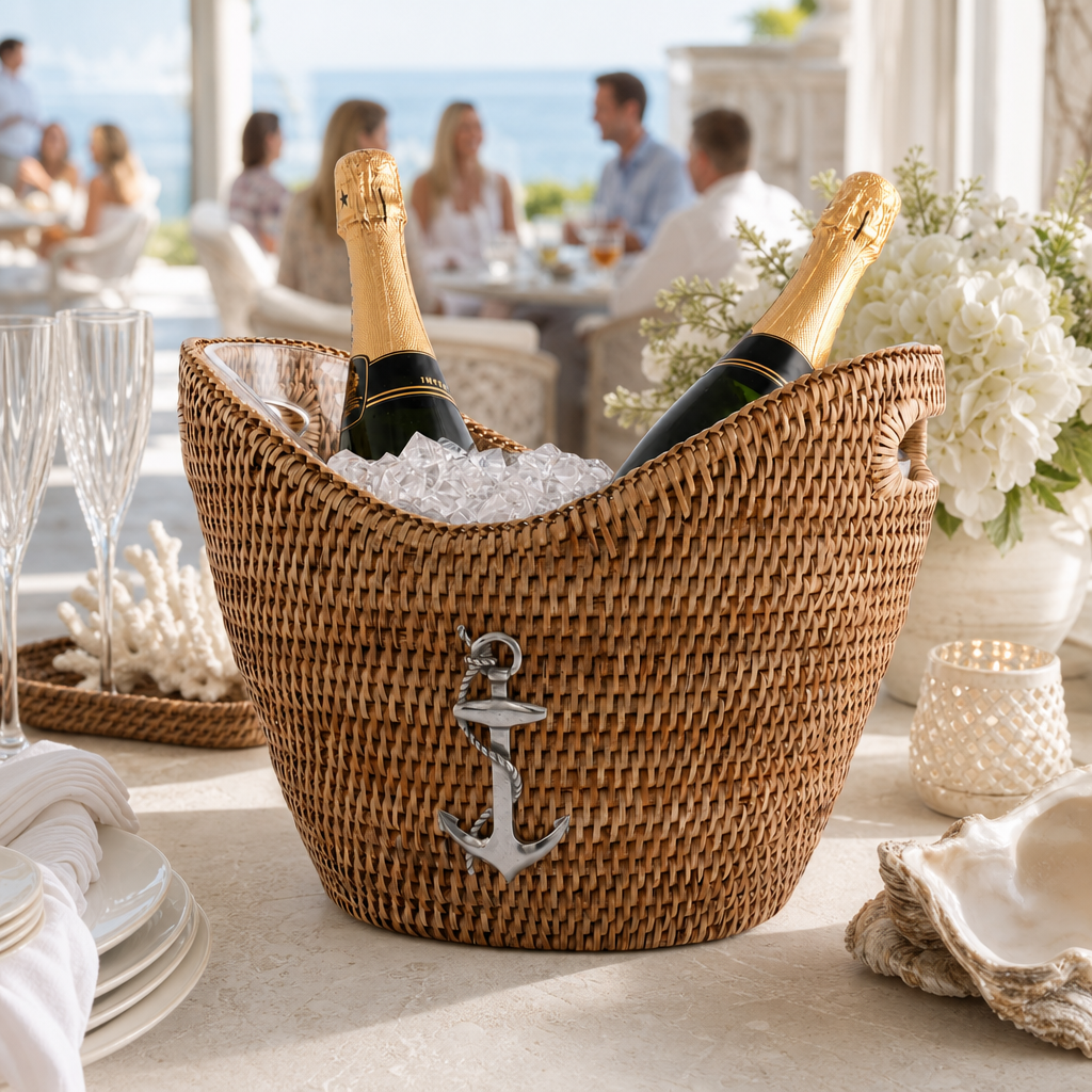 Anchor Hand Woven Wicker Rattan Champagne / Ice Tub