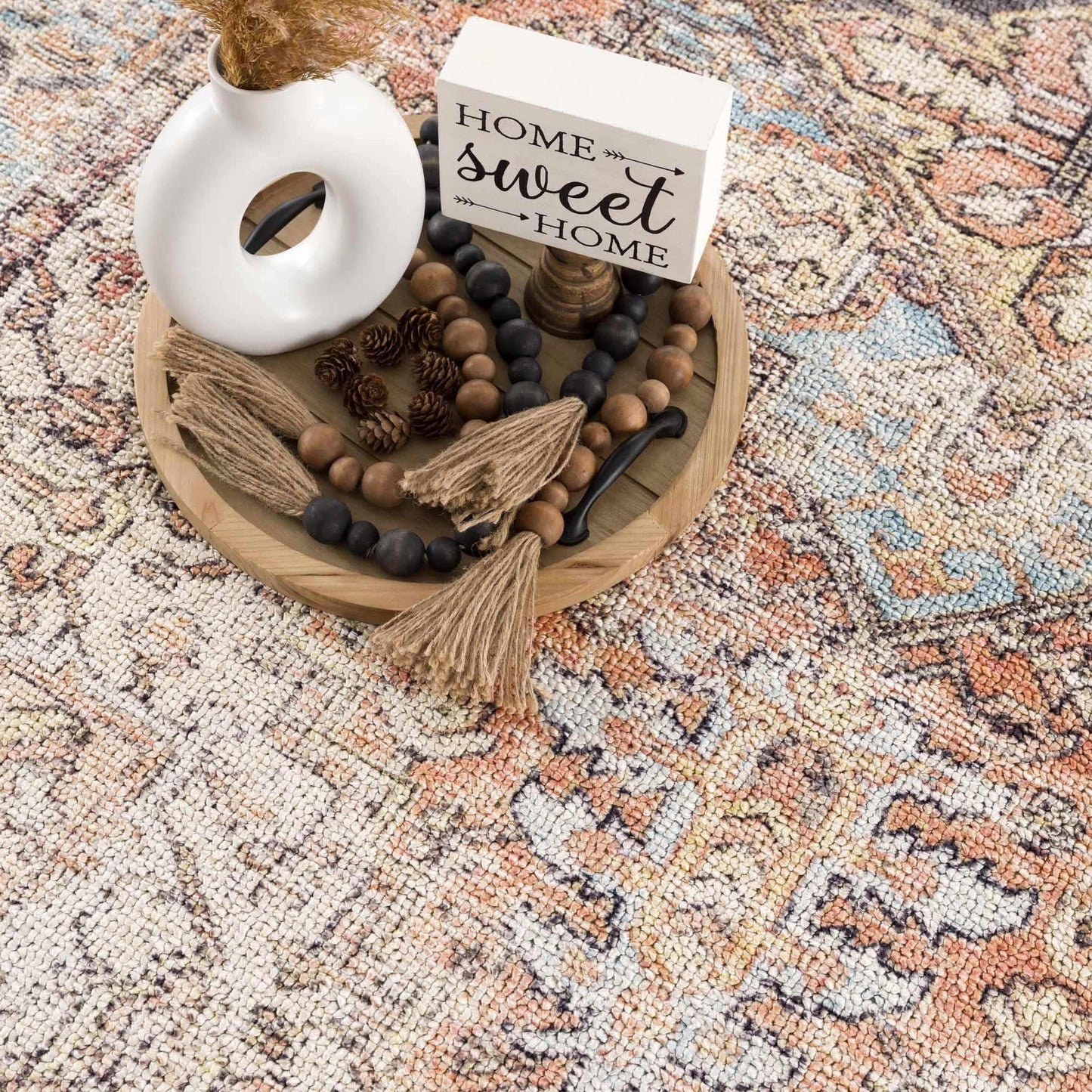 Beck Peach Washable Area Rug