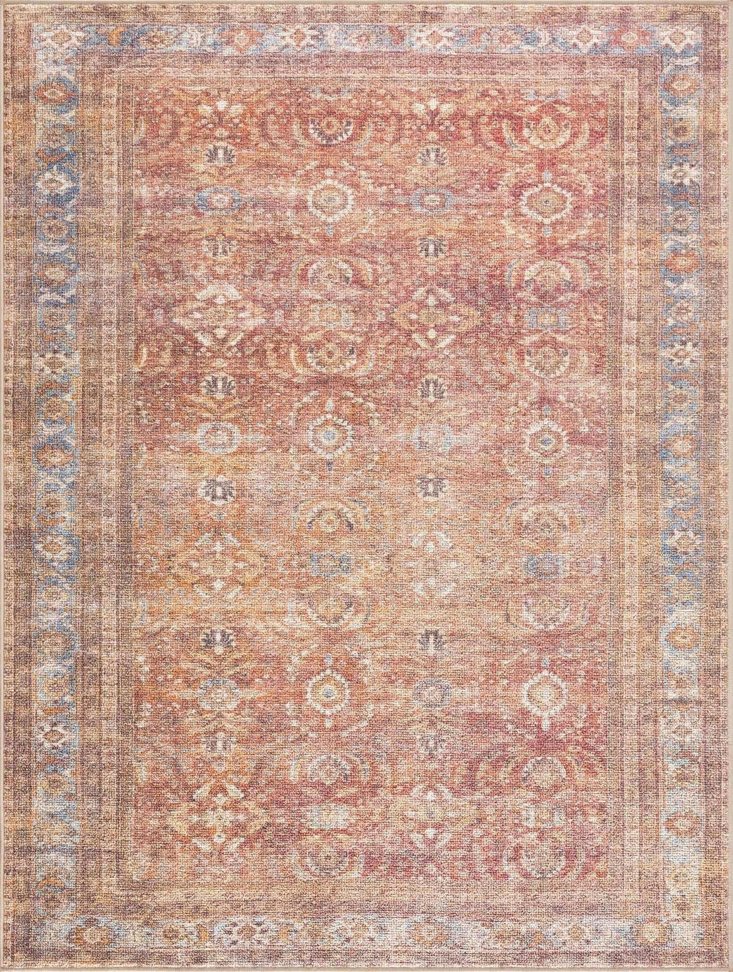 Anshu Peach Washable Area Rug