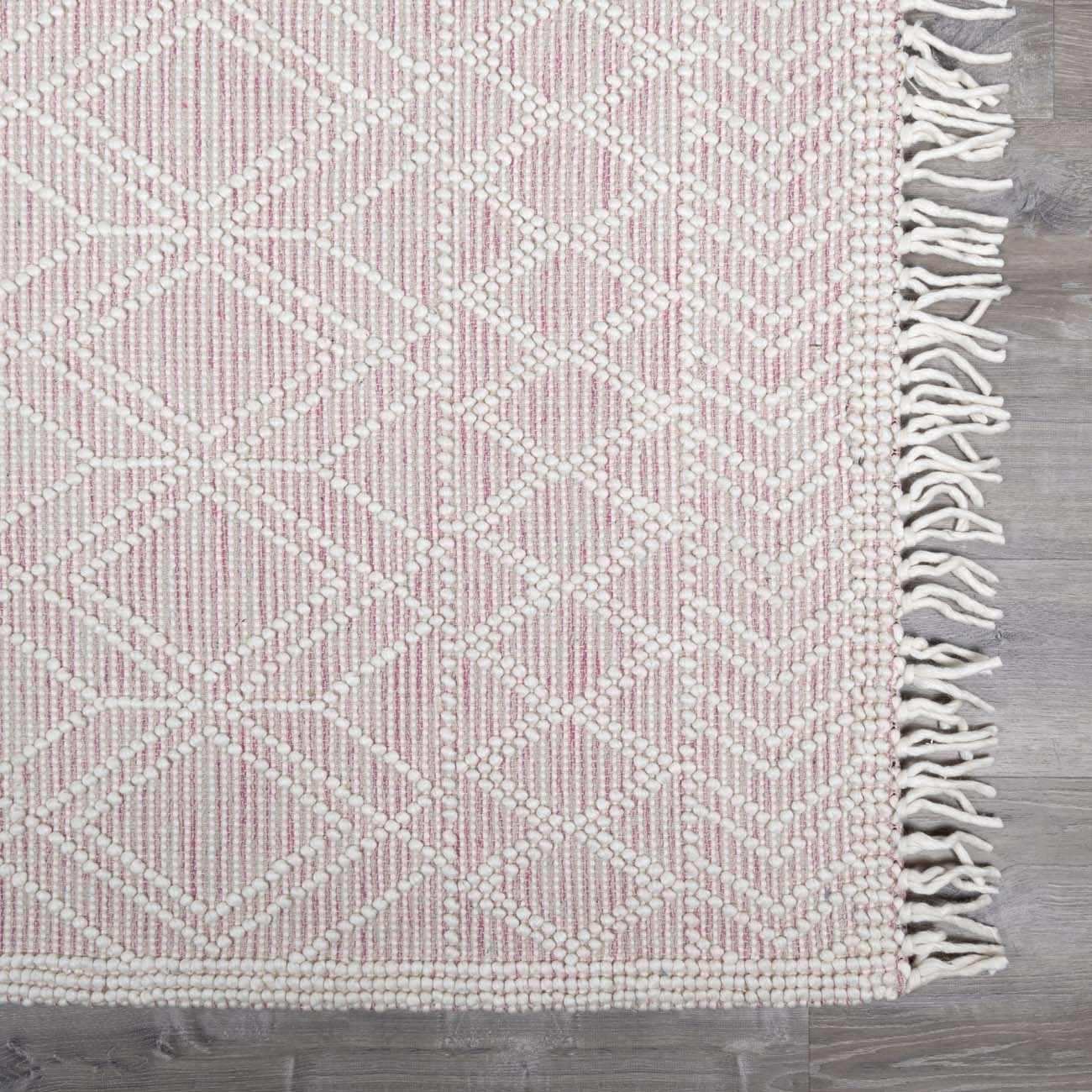 Ramsbury Soft Pink Wool Rug - Clearance