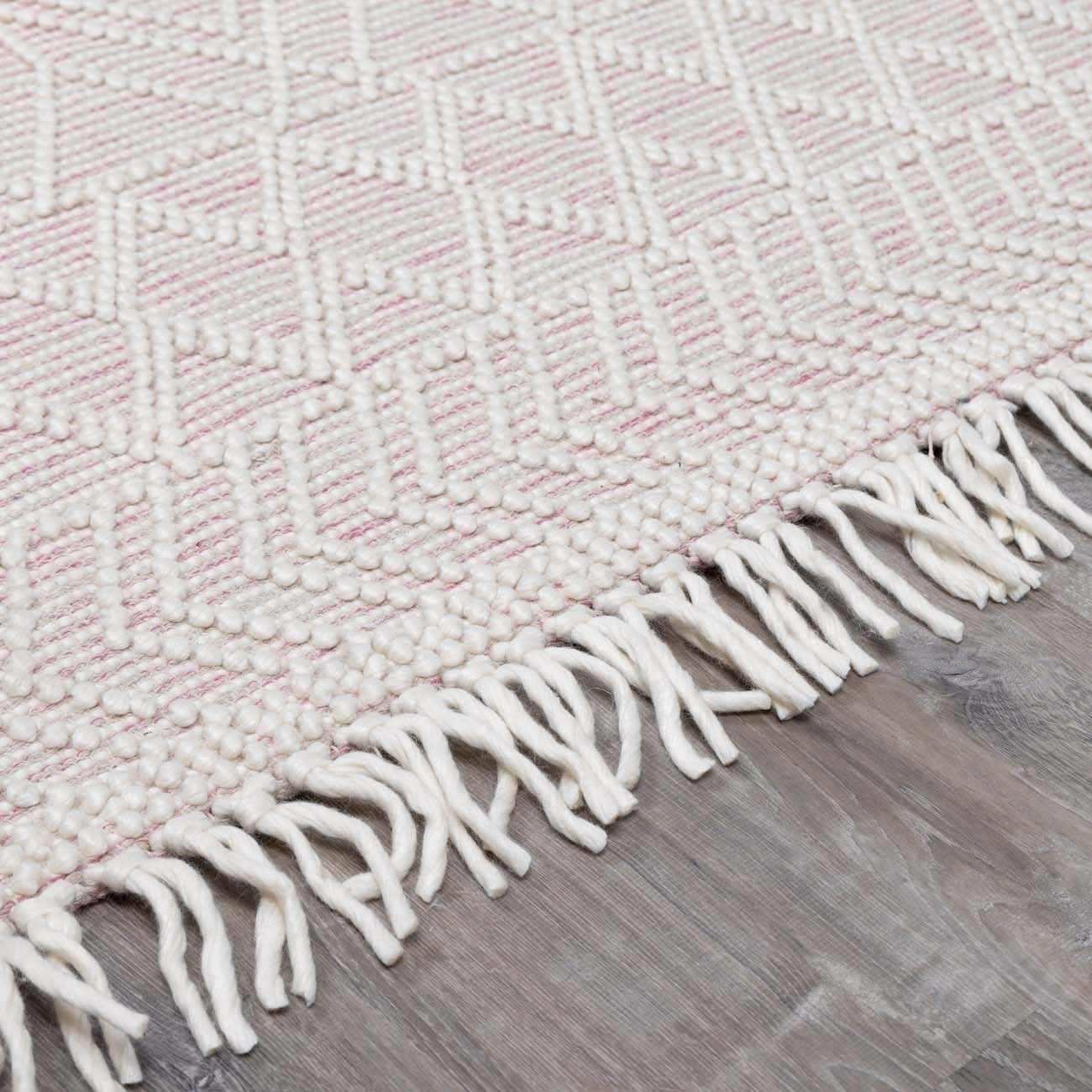 Ramsbury Soft Pink Wool Rug - Clearance