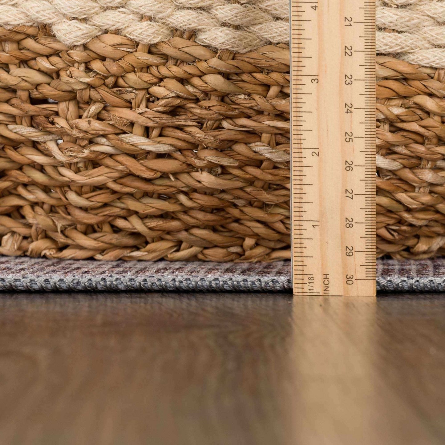 Brown Blue Dauis Vintage Washable Rug