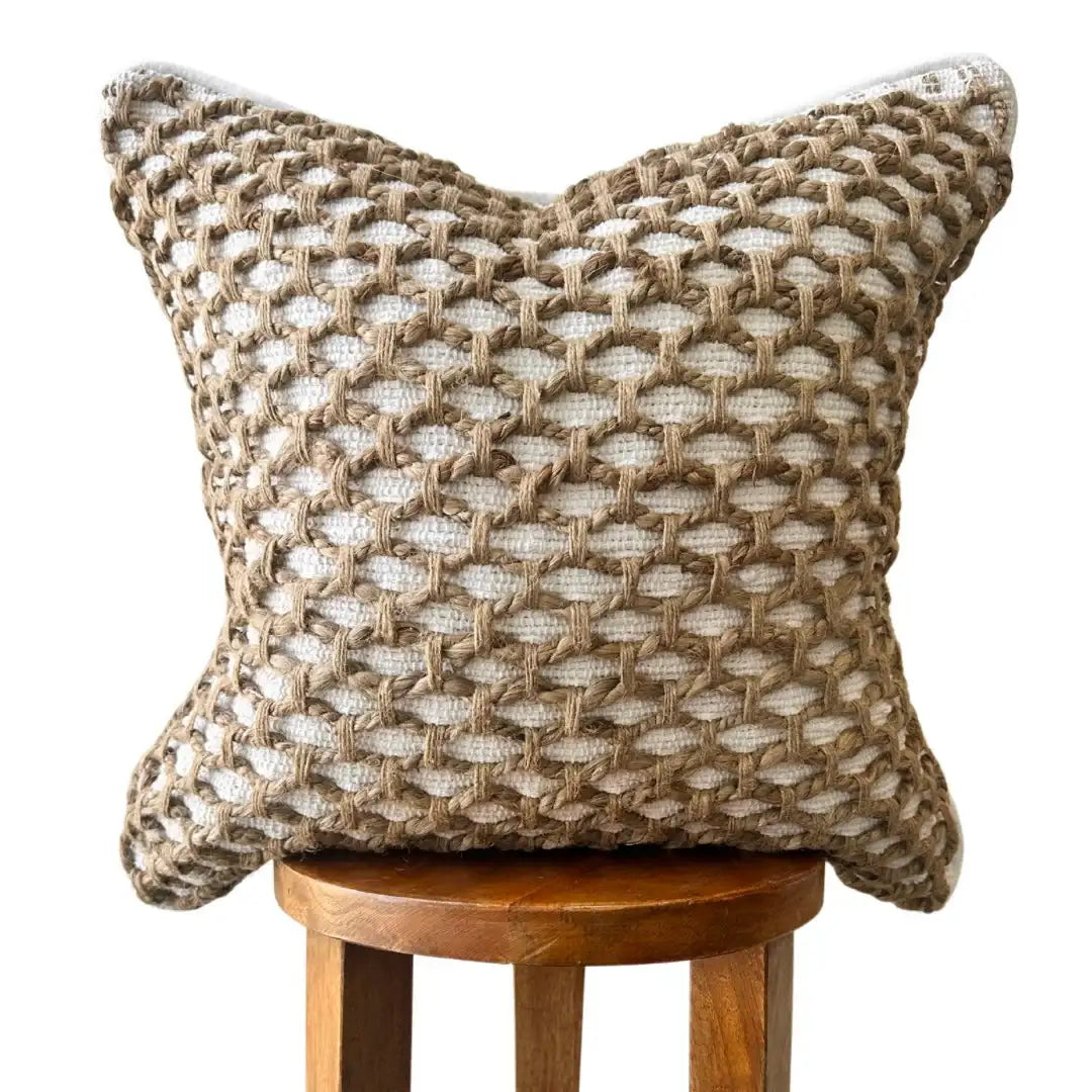 Tuban Pillow Cover – Neutral Textured Boho Accent Pillow