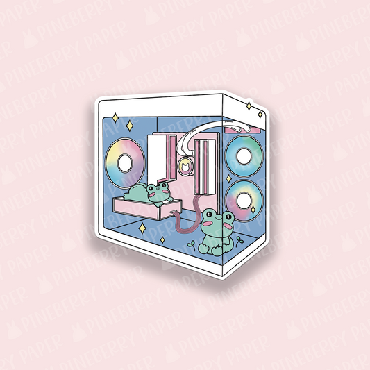 Cozy Frog PC Vinyl Sticker
