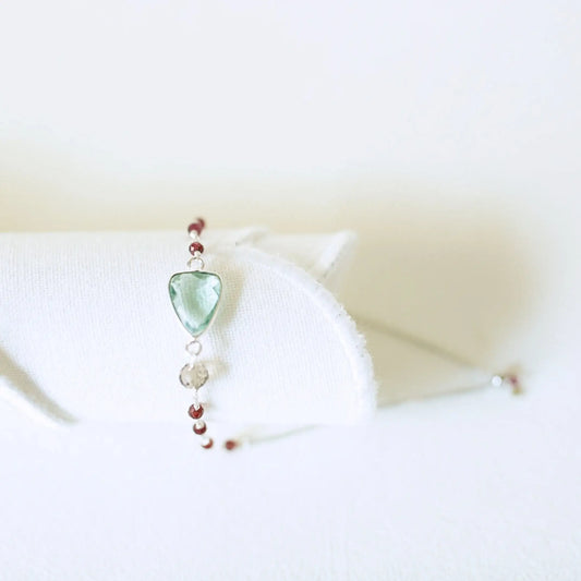 Green Amethyst Silver Isla Bracelet