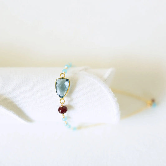 London Blue Quartz Gold Isla Bracelet