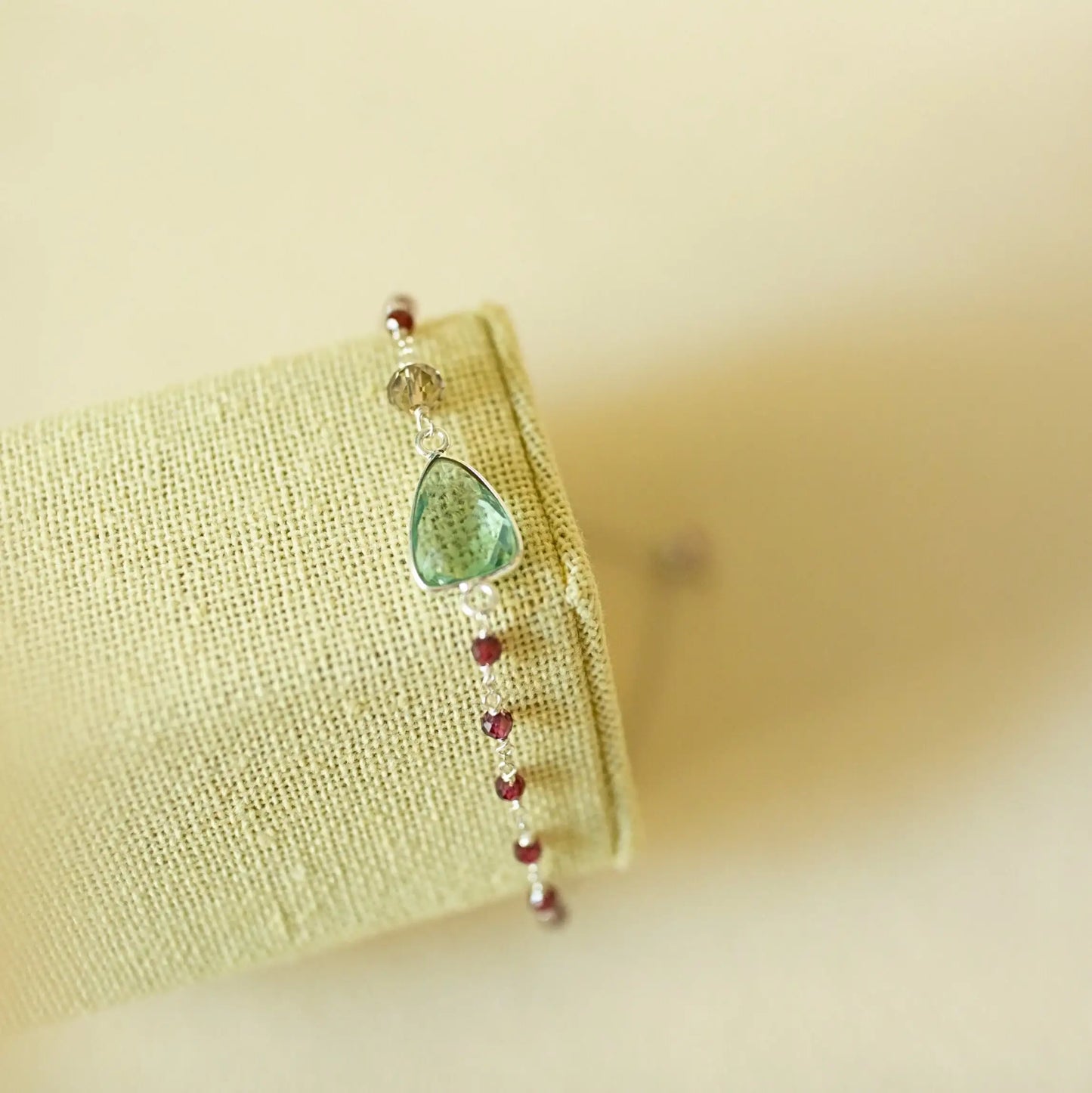 Green Amethyst Silver Isla Bracelet