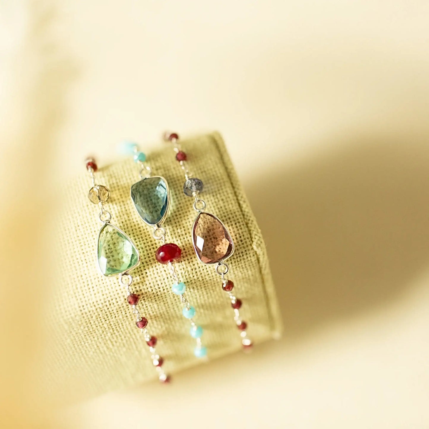 Green Amethyst Silver Isla Bracelet