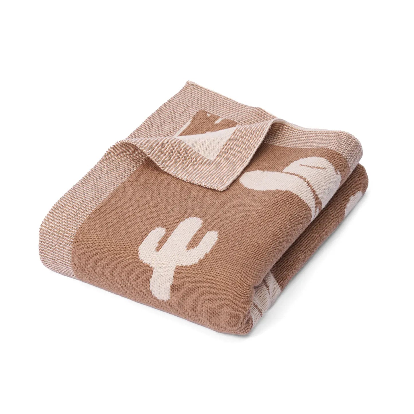 Cactus Jacquard Knit Baby Blanket