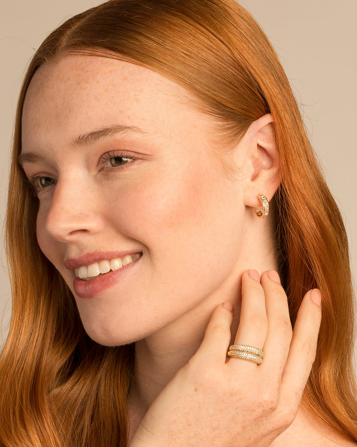 Beautifully Broken Baguette Mini Hoop Earrings