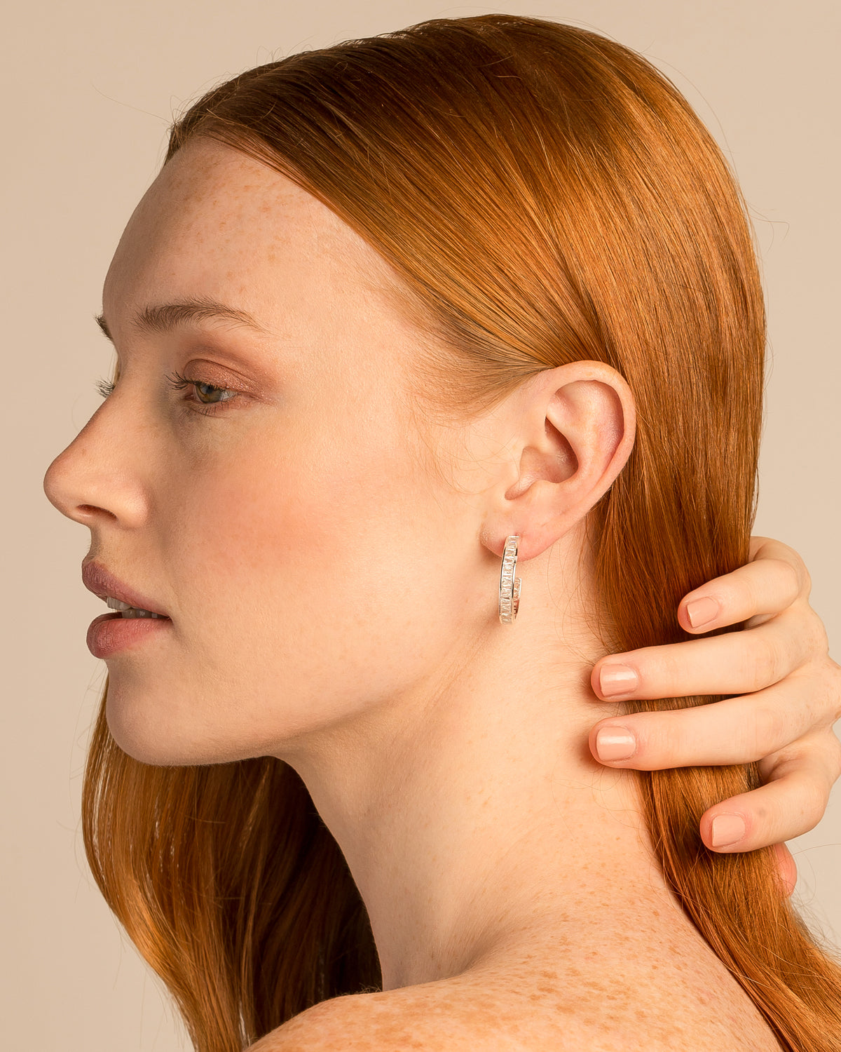 Beautifully Broken Baguette Midi Hoop Earrings