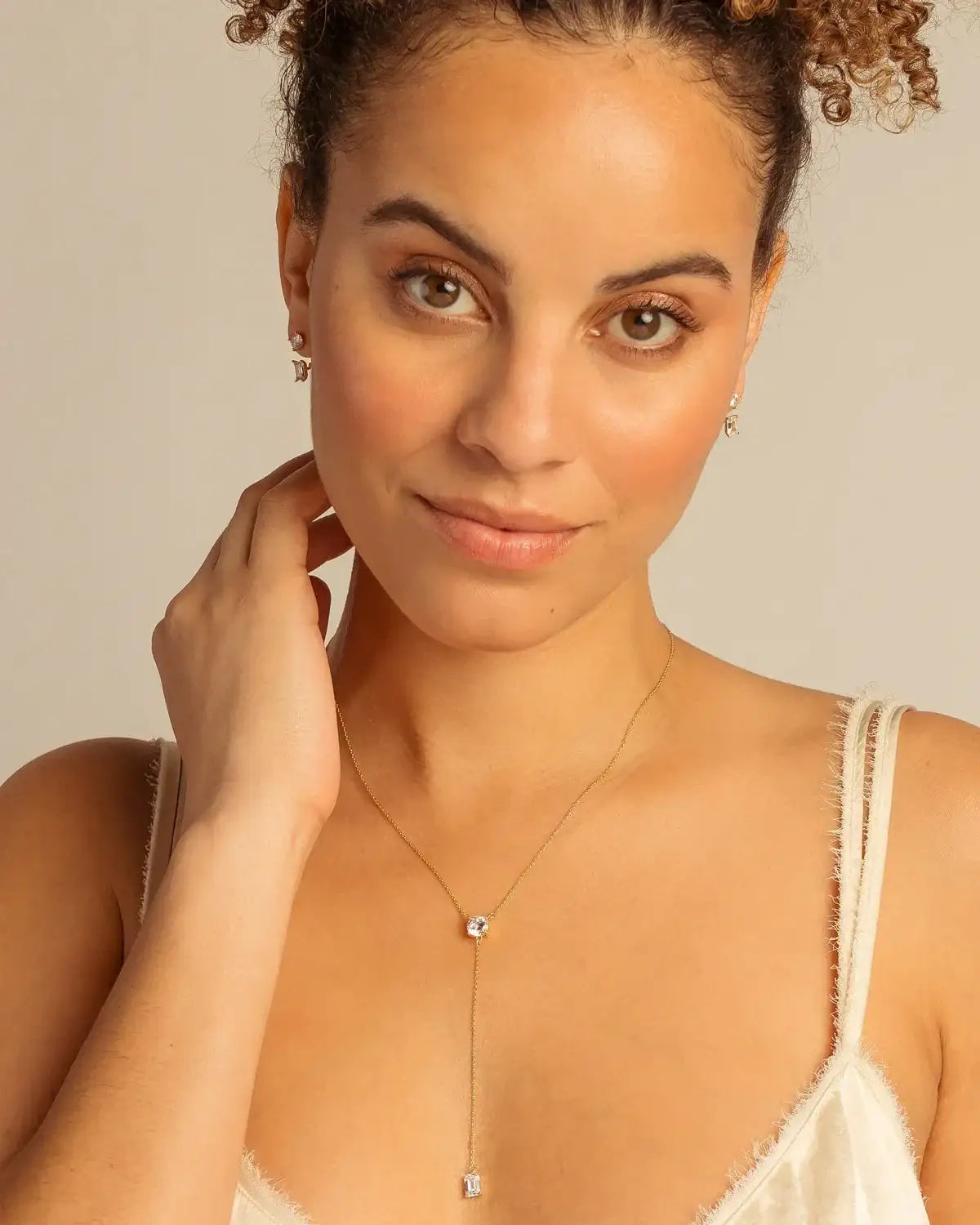 Beautifully Broken Emerald Cut Lariat Necklace