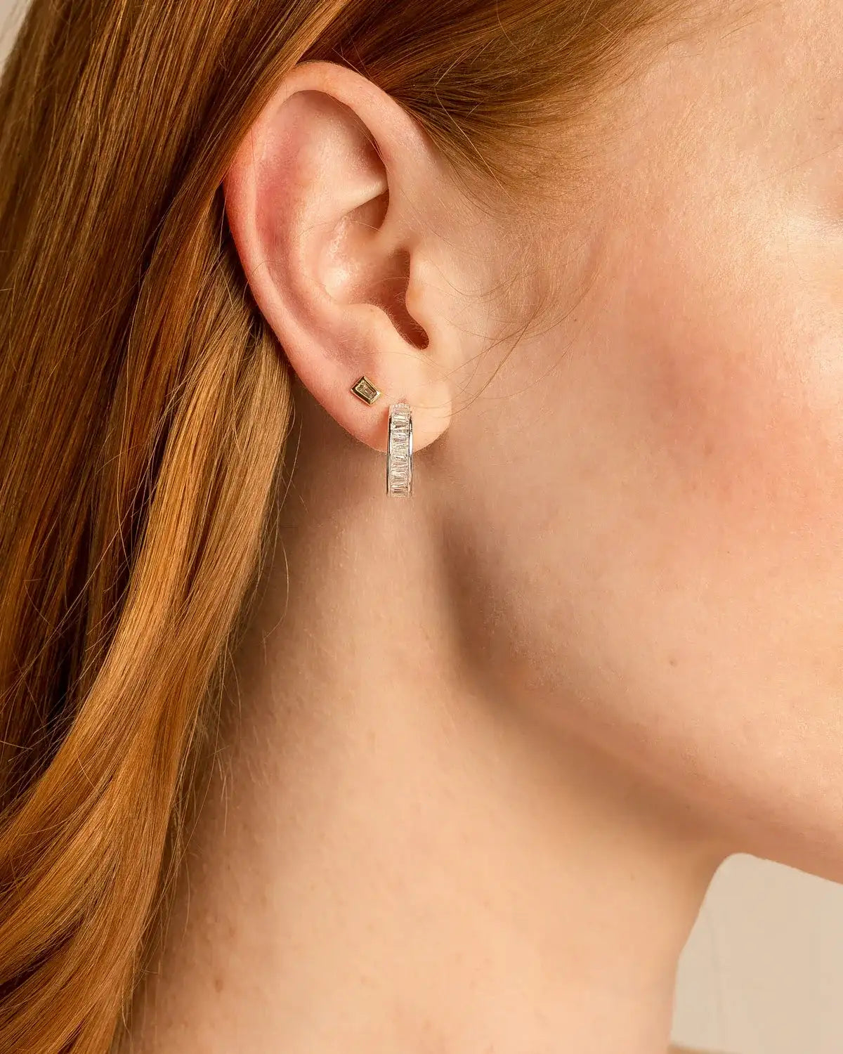 Mom Baguette Stud Earrings